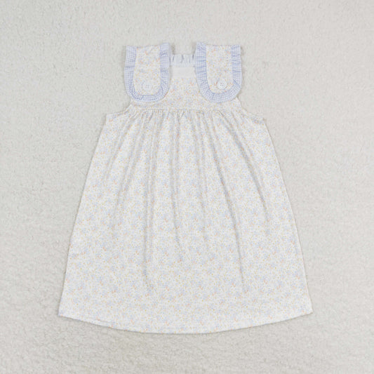 RTS no moq GSD1046 Flower floral plaid lace sleeveless dress