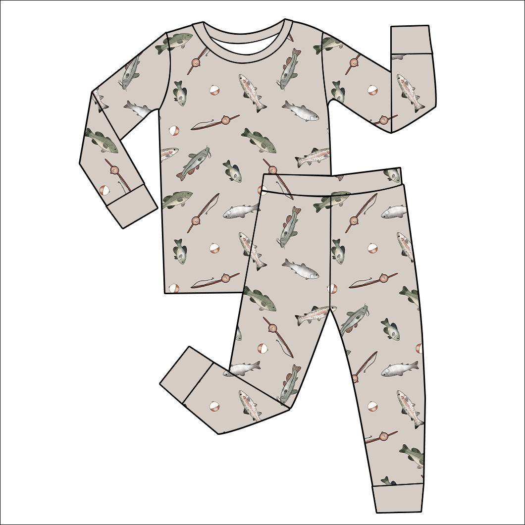 Custom moq 5 mix size milk silk summer baby boy clothes fish long sleeve pants sets-25.8.9