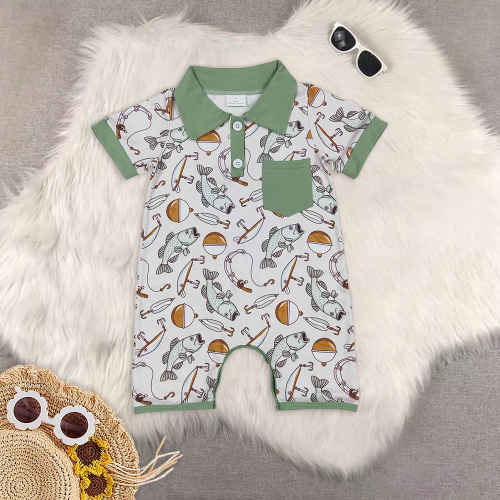 Baby Girl clothes fishing Shirt Shorts Summer Rompers Outfits Romper Clothes Sets