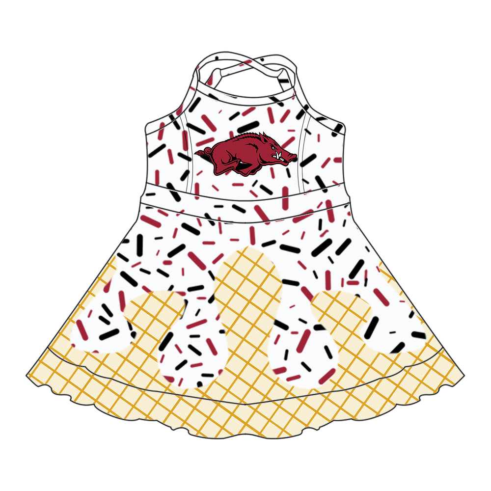 Custom summer teams baby girls clothes team white hooded long sleeve tops and short sleeve top and dress and pants and shorts-25.5.27