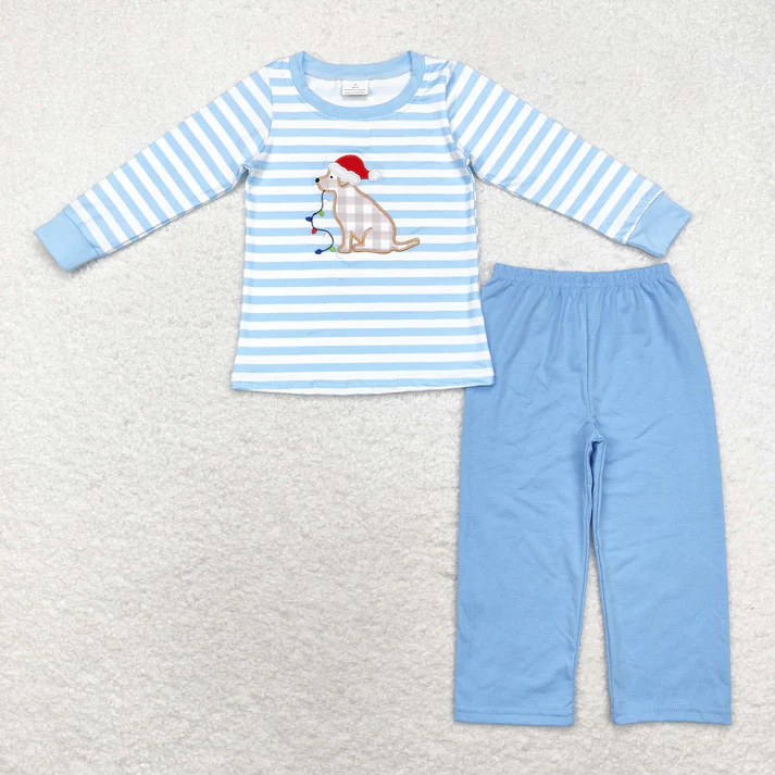 RTS NO MOQ Sibling Baby girls clothes Embroidery Christmas long-sleeved trousers suit & rompers