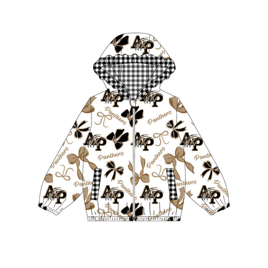 1001-Custom moq 8 mix size milk silk summer team baby girls clothes bow khaki hooded long sleeve top-25.10.9