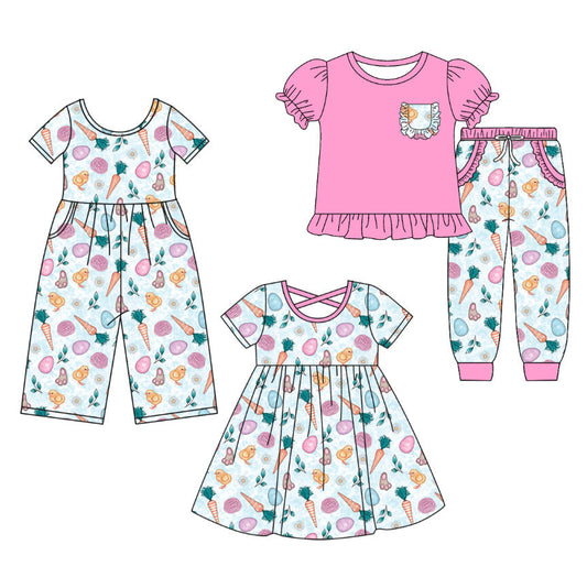 25.9.25 custom each style moq 8 eta 6-8week Sibling Sisters egg baby girl short sleeve shorts sets and dress and jumpsuit match family design