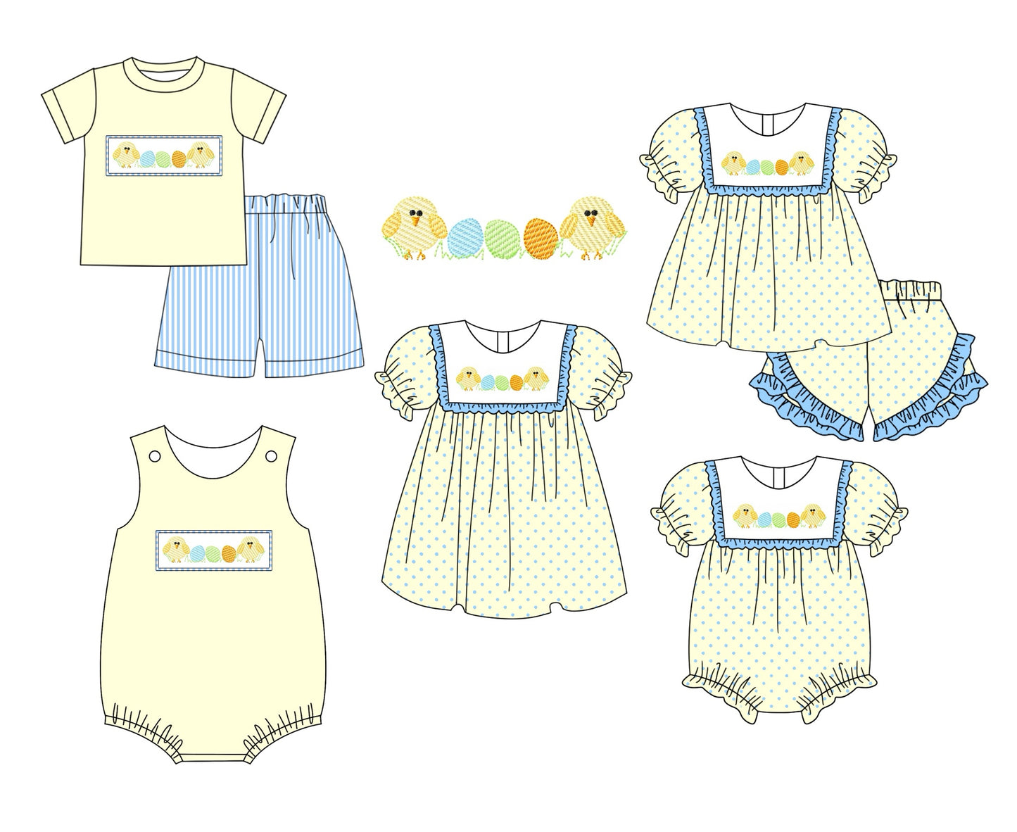 11.6 custom each style moq 5eta 4-6week Sibling Sister easter baby girl short sleeve shorts sets and sets 2 and girls romper and boy romper and dress match design