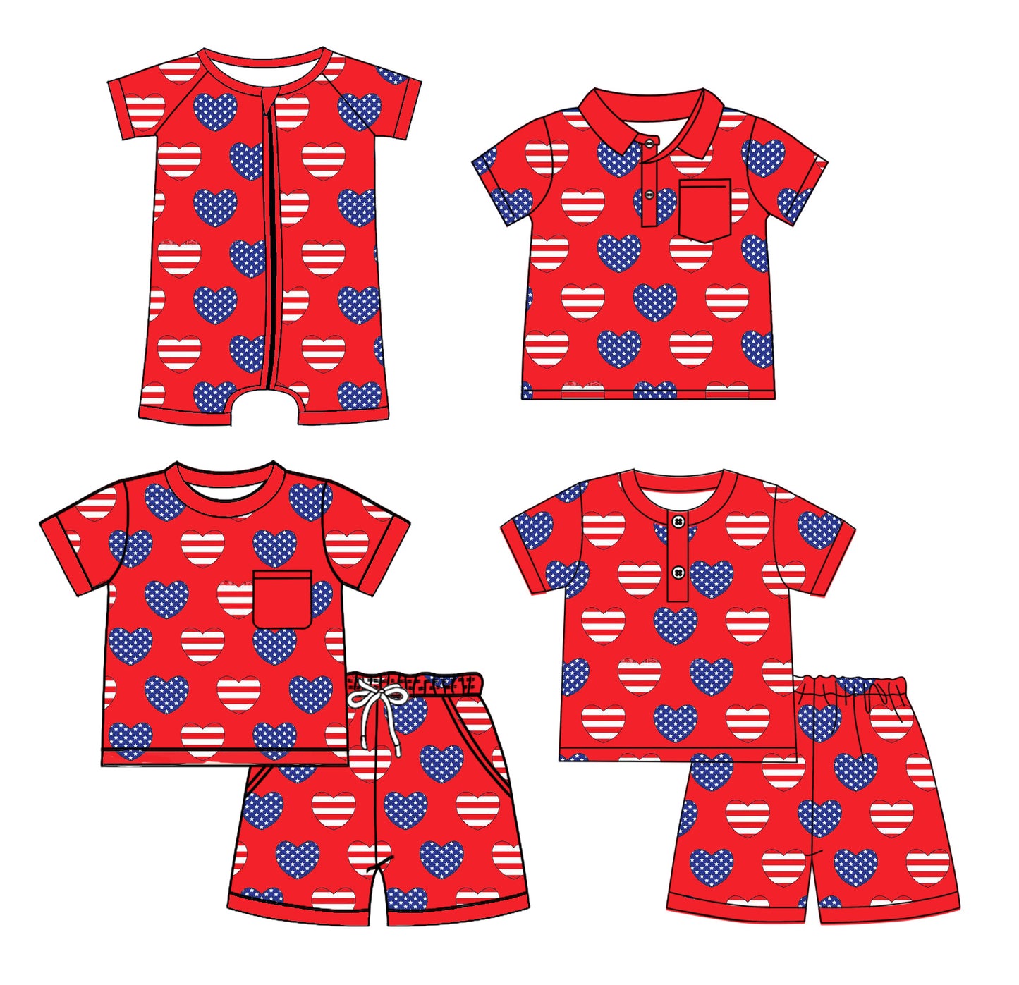 3.3 custom each style moq 5eta 4-6week Sibling Sister love red baby girl sets 1 and sets 2 and boy rompers and top match family design