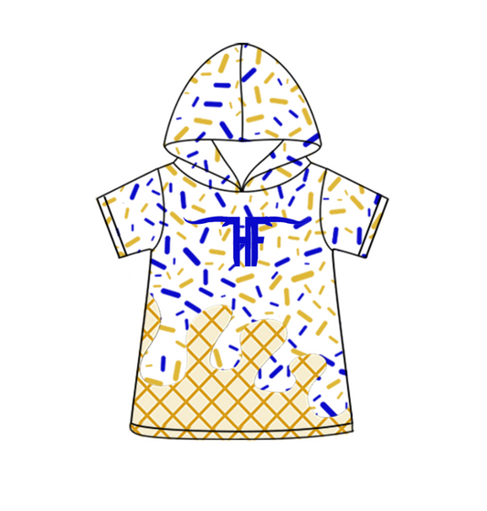 custom moq 3 eta 6-8weeks adult and kids clothes team hooded short sleeve top
