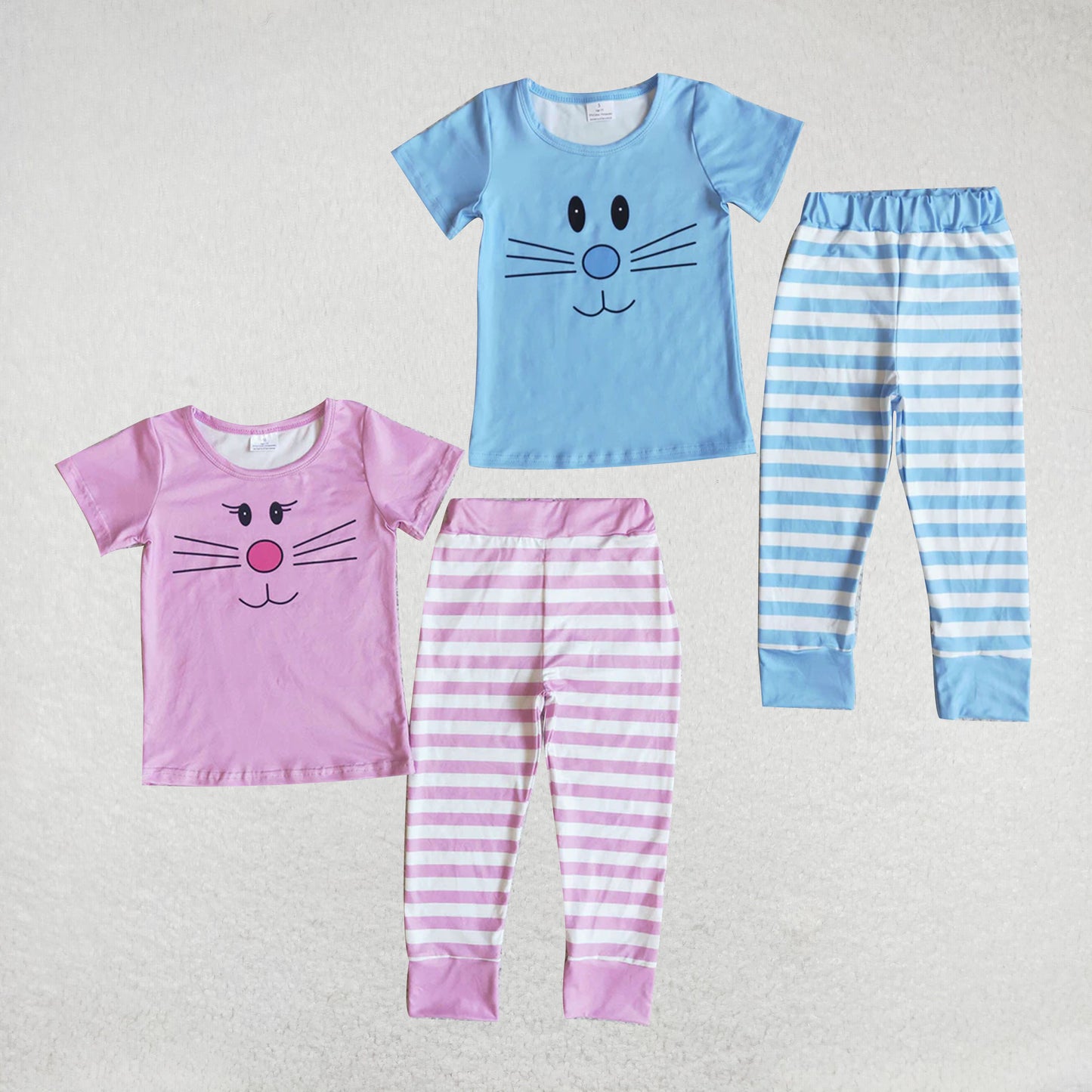 RTS NO MOQ Easter Rabbit Short Sleeve Pant Suit