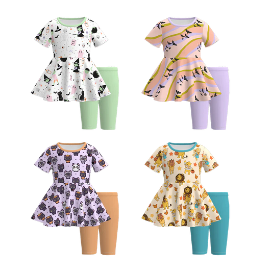 Custom moq 3 eta 7/8week moq 5 baby girl clothes Short Sleeve Pants Sets