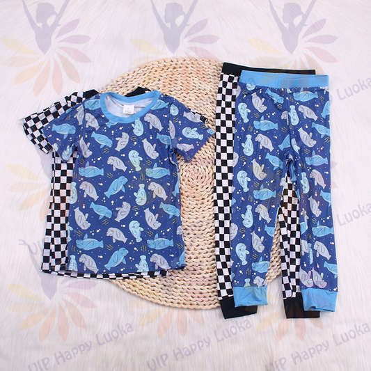 custom moq 5 mix size eta 6-8weeks Boys' pajama short-sleeved trousers set