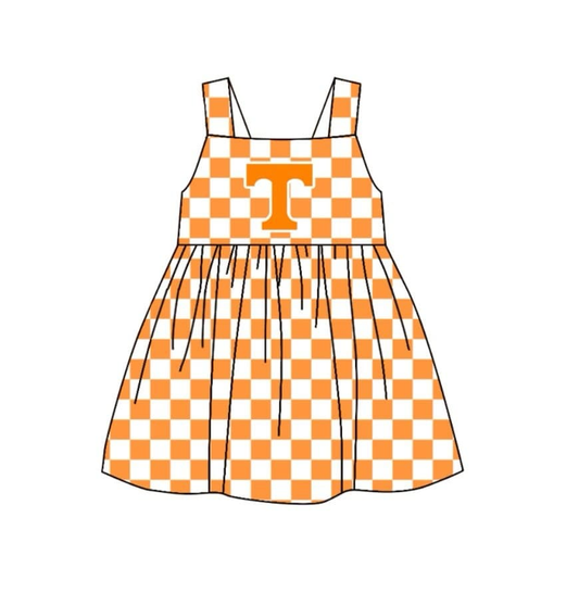 custom moq 3 eta 6-7weeks Orange and white summer sleeveless dress