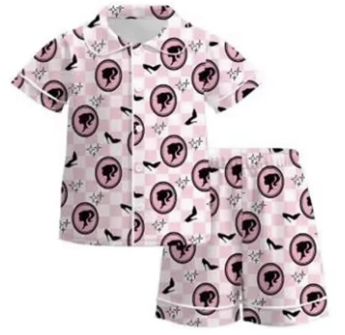 custom moq 5 eta 6-7weeks Summer pink color  short-sleeved shorts pajamas custom