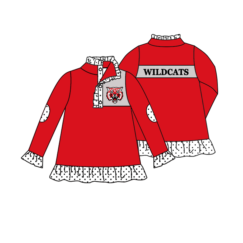 custom moq 5 mix size MSD070402 Baby Girls Long Sleeve Zip Up Pullover Casual Top