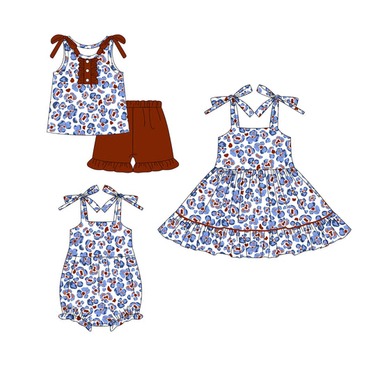 25.11.1 custom each style moq 5 eta 6-8week Sibling Sister floral baby short sleeve shorts sets and romper and dress match design