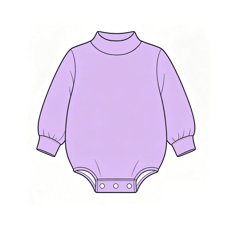 Custom moq 5 boys Blank Cotton Jumpsuit Pale Lilac Long-sleeve high-neck Jumpsuit