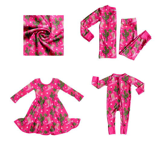 25.8.22 custom each style moq 5eta 4-6week Sibling Sisters catcus baby girl long sleeve pants sets and dress and rompers match family design
