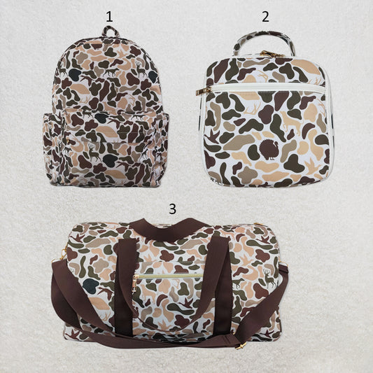 RTS NO MOQ Sibling Bags Baby Kids Camouflage Deer Hunting Pocket Duffle Gym Bags Zipper Lunch Bags