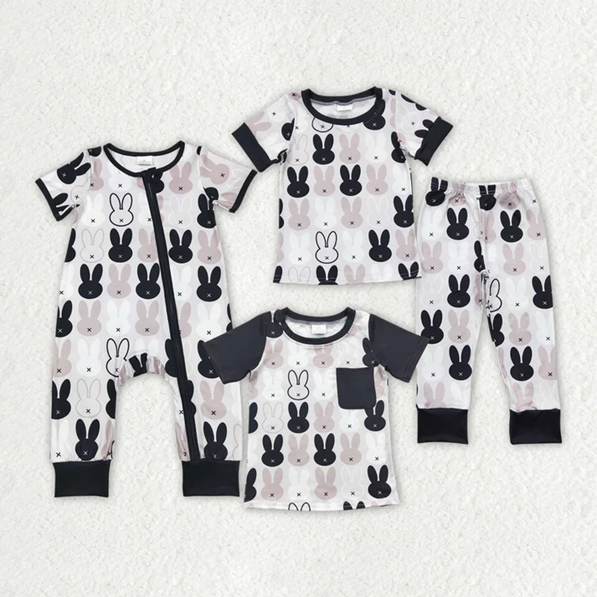 RTS NO MOQ Sibling baby boy clothes easter short sleeve Top & Short Sleeve pant Set & romper