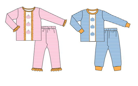 25.6.13 custom each style moq 5eta 4-6week Sibling Sisters Halloween baby girl long sleeve pants sets 1 and sets 2 match family design