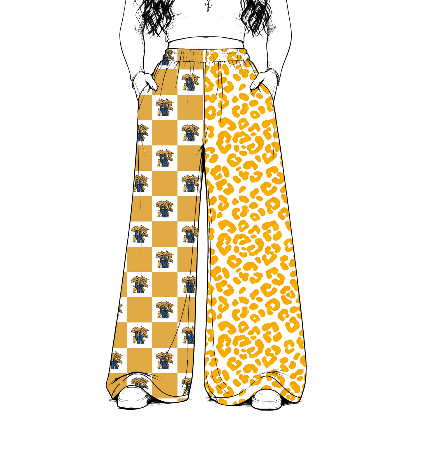 custom moq 5 mix size MSD072302 Baby Kids Team Leopard Checked Patchwork Long Pants Casual Bottom