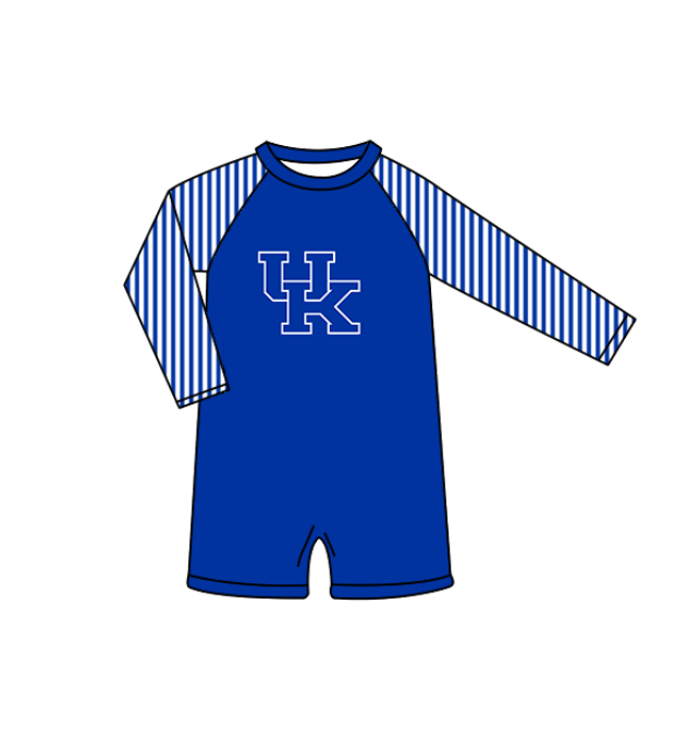 Custom moq 5 mix size milk silk summer teams baby girl boys clothes Blue Two-Piece Swimsuit Set One Piece Swimsuits boy swim trunks