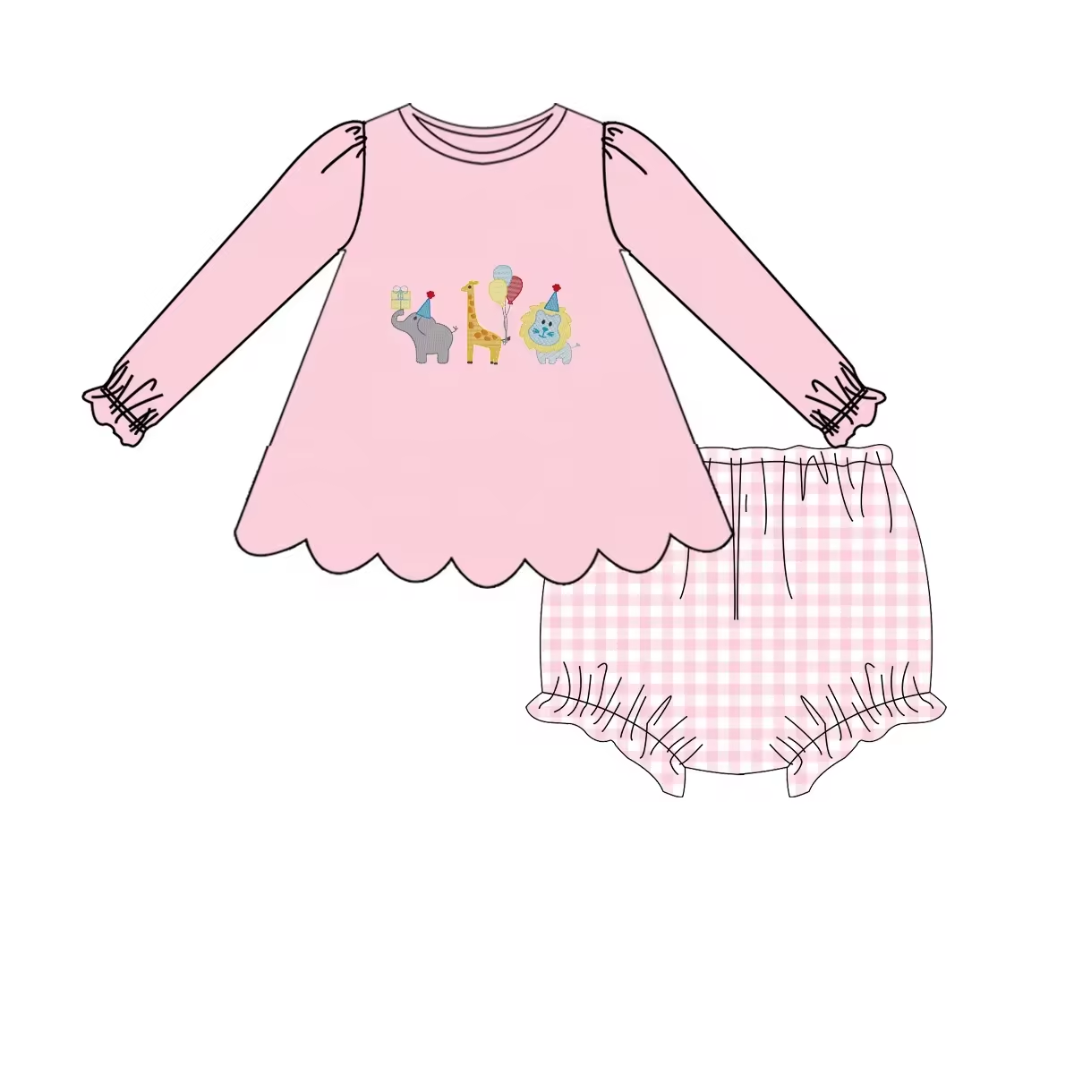 Custom moq 3 each mix size eta 6-8weeks  Pink-blue long-sleeved and long-pants boys and girls suit