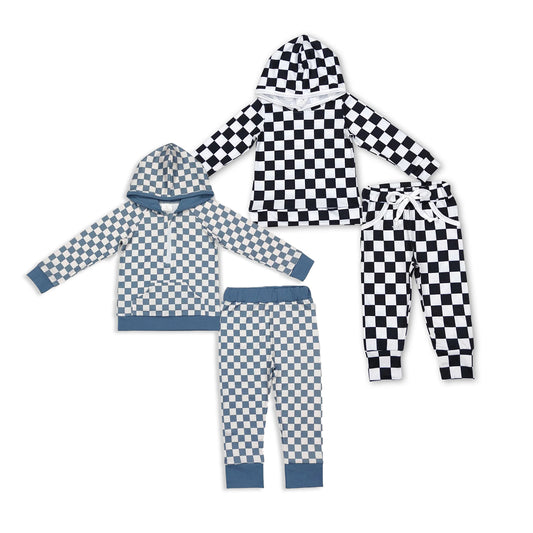 RTS NO MOQ Sibling baby boy clothes hooded long sleeve Clothes Sets