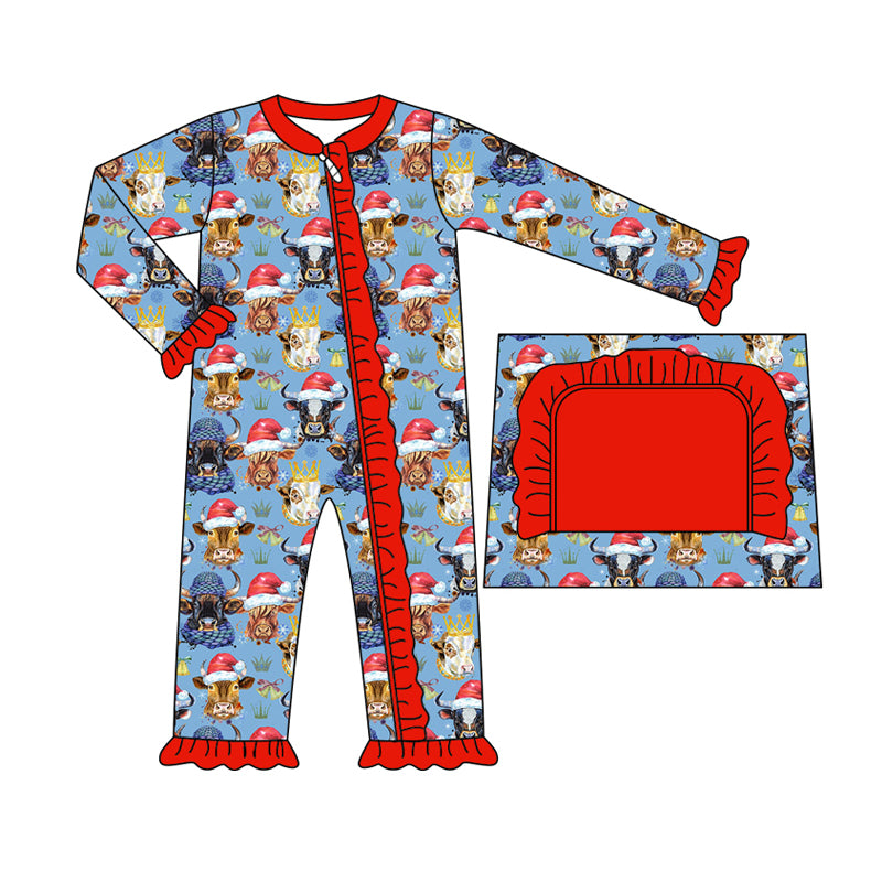 8.8 custom each style moq 5eta 4-6week Sibling Sister Christmas navy blue baby girls sets and rompers match family design