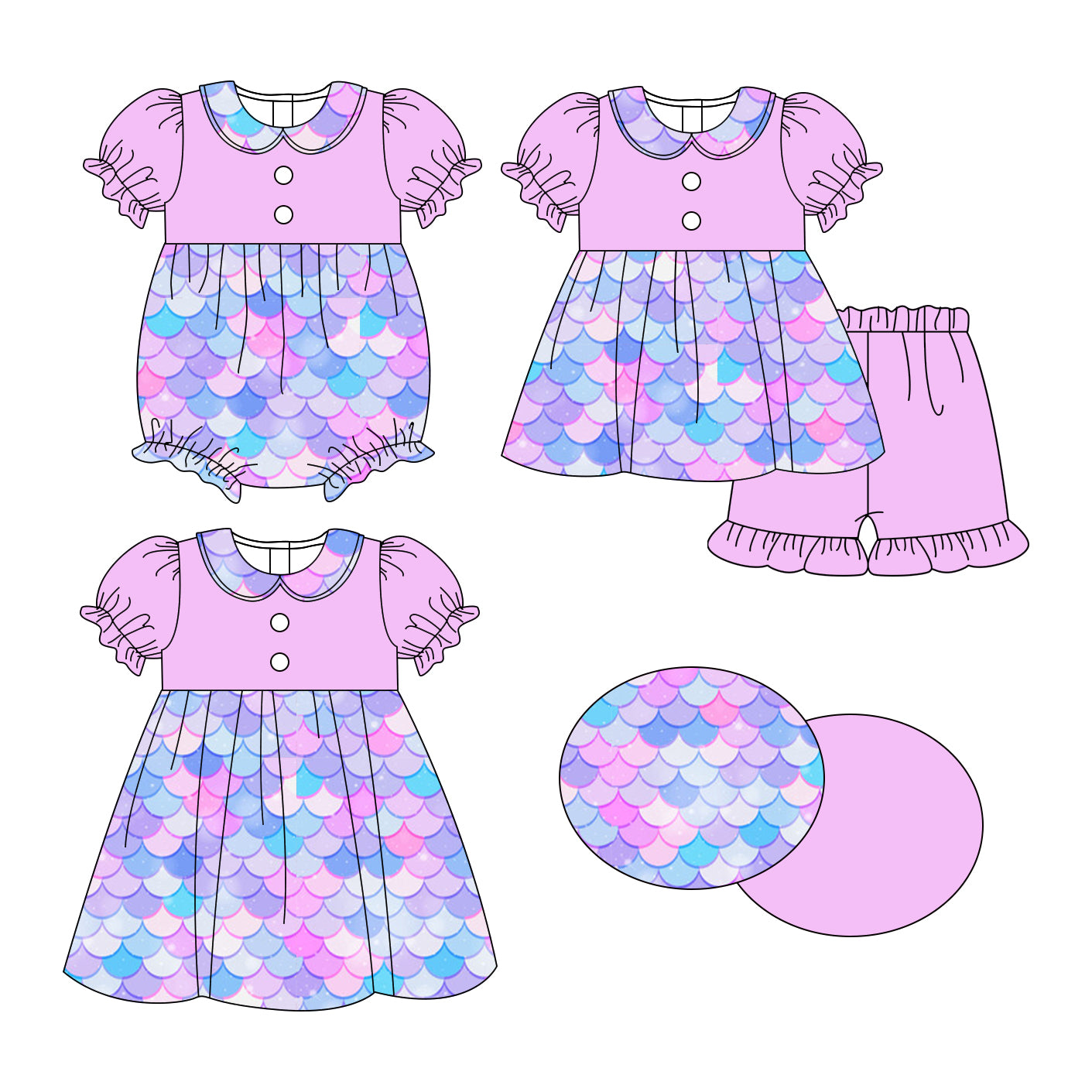 25.10.28 custom each style moq 5 eta 6-8week Sibling Sister baby short sleeve shorts sets and romper and dress match design