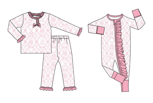 25.8.21 custom each style moq 5eta 4-6week Sibling Sisters Christmas bow baby boy long sleeve pants sets and romper match family design