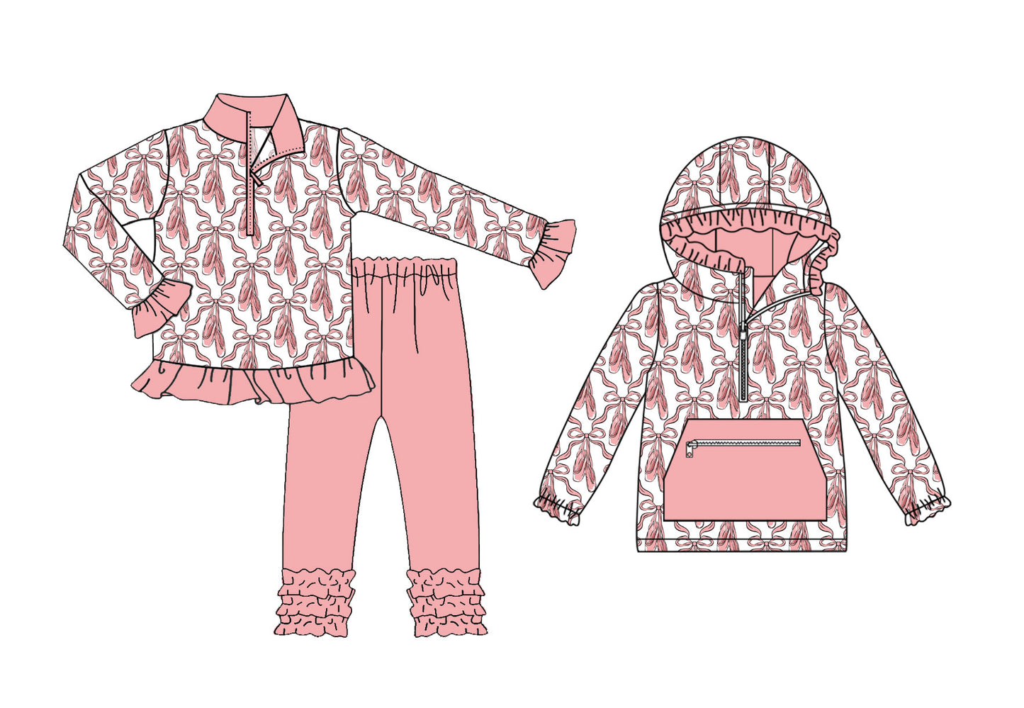 25.8.29 custom each style moq 5eta 4-6week Sibling Sisters bow baby girl long sleeve pants sets and top match family design