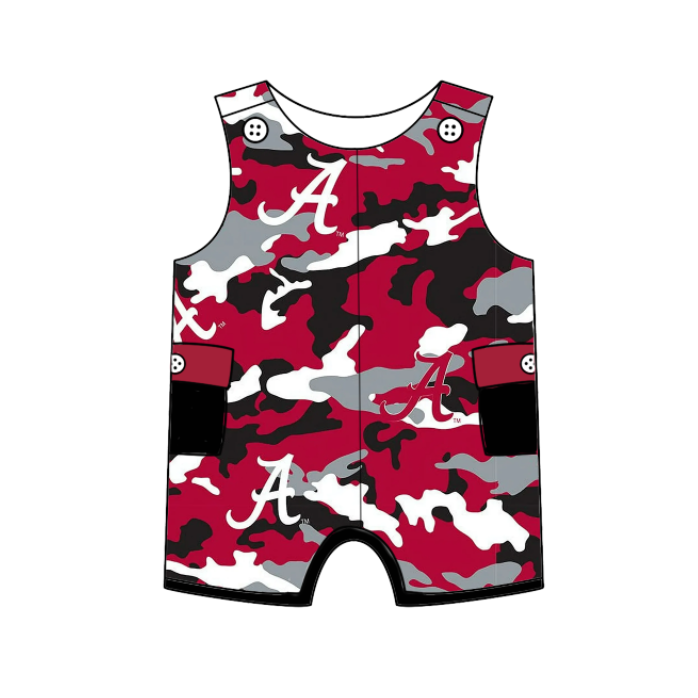 Custom summer teams baby girls clothes team brick red sets dress romper-25.5.6
