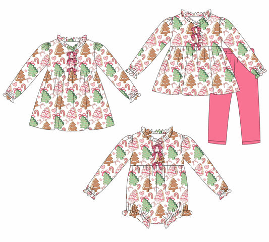 25.7.22 custom each style moq 5eta 4-6week Sibling Sisters Christmas baby girl long sleeve pants sets and dress and rompers match family design