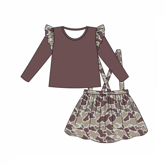 9.16 custom each style moq 5eta 4-6week baby girl clothes camouflage long sleeve suspender dress