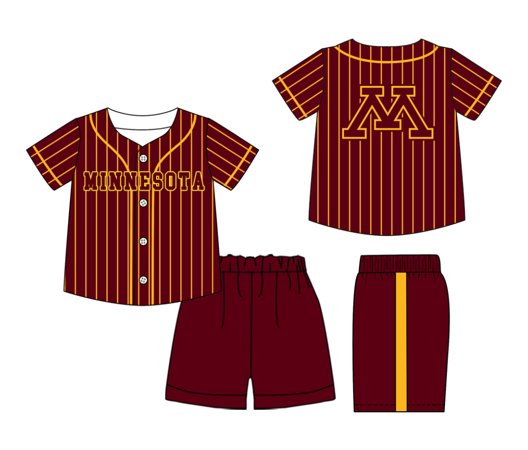 Custom moq 3 or 5 mix size milk silk summer teams baby boy clothes dark red short sleeve shorts sets-26.1.21