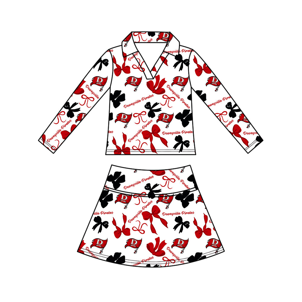 Custom moq 5 mix size milk silk summer teams Girls Polka Dot Top Shorts Set Top Skirt Short Set Zipper Pullover Jogger Pants Set Pullover Tops
