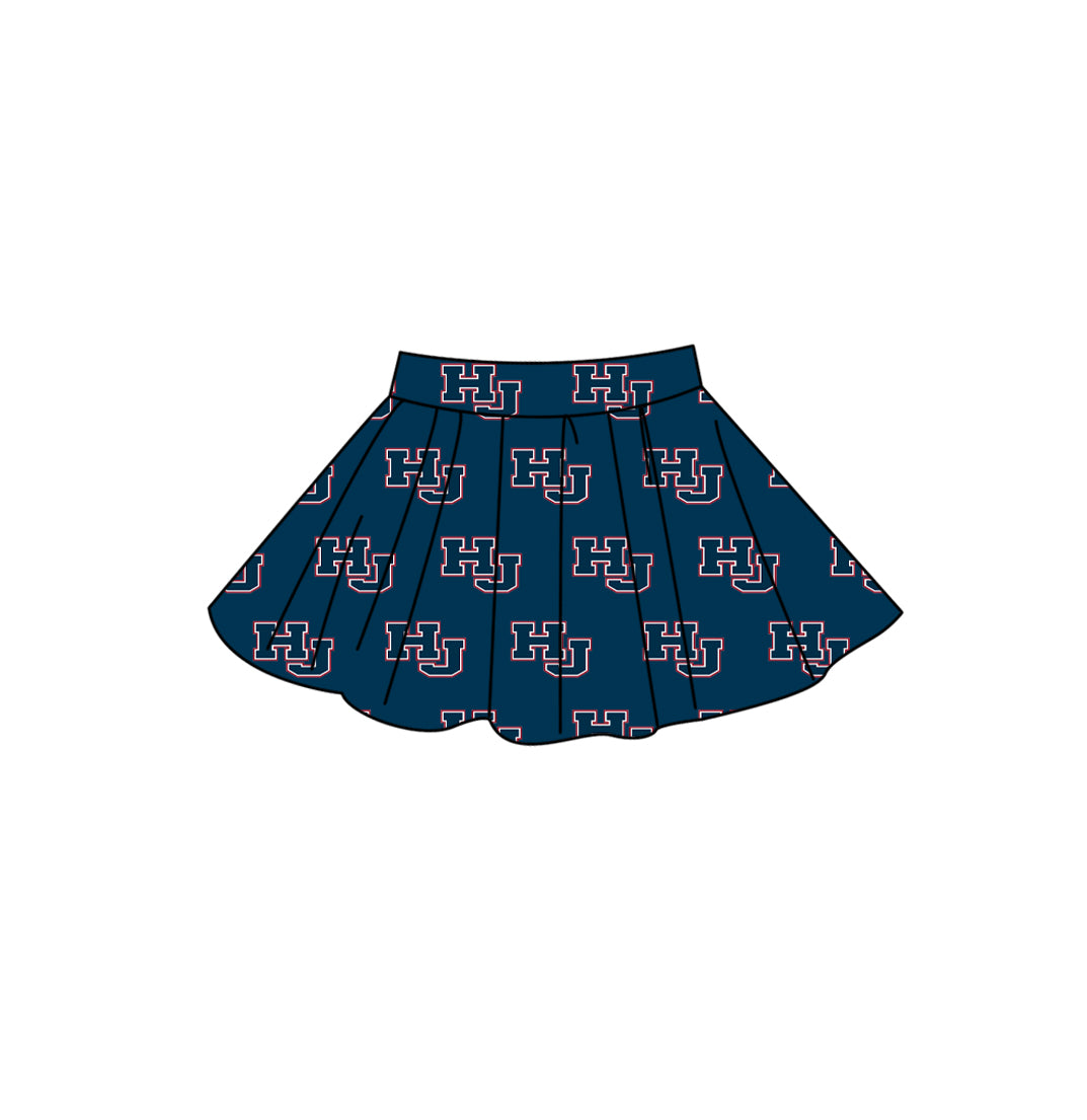 Custom moq 5 mix size summer teams Baby Girls Summer Casual Solid Color Summer Team Skirt
