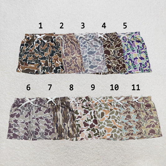 RTS NO MOQ Sibling milk silk Baby Boys Camouflage Print Elastic Waist Boys Daily Pocket Shorts