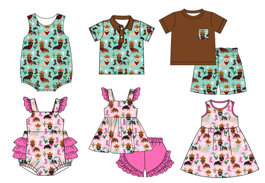 11.21 custom each style moq 5eta 4-6week Sibling Sister boot hat baby girl short sleeve shorts sets and sets 2 and girls romper and boy romper and dress and top match design