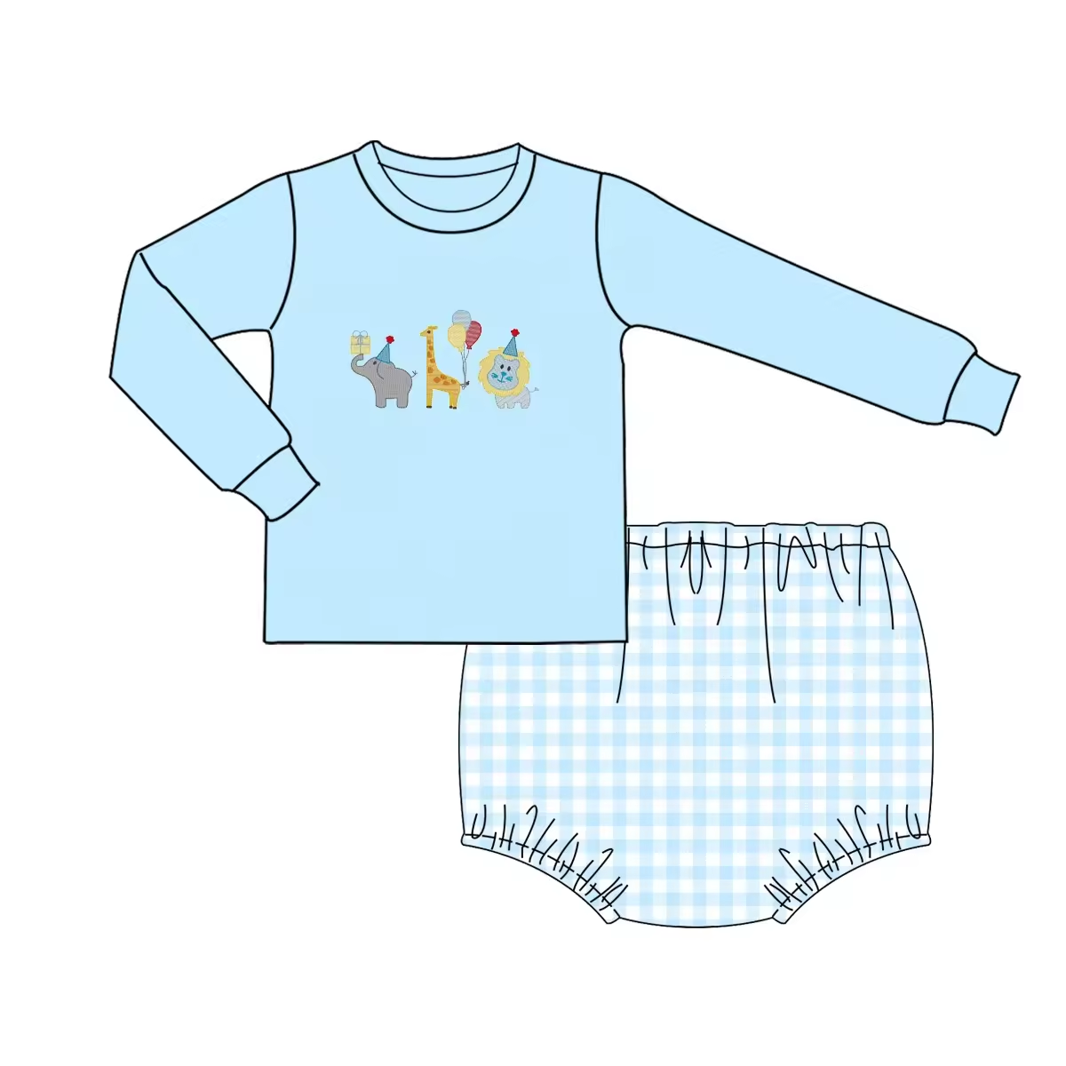 Custom moq 3 each mix size eta 6-8weeks  Pink-blue long-sleeved and long-pants boys and girls suit