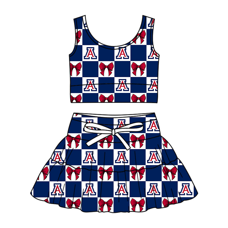 Custom moq 5 mix size Milk Silk Summer Girls' Set 3-Piece Set with Bow and Letter Print Sleeveless Skirt  Includes Dress and Shorts-26.1.27