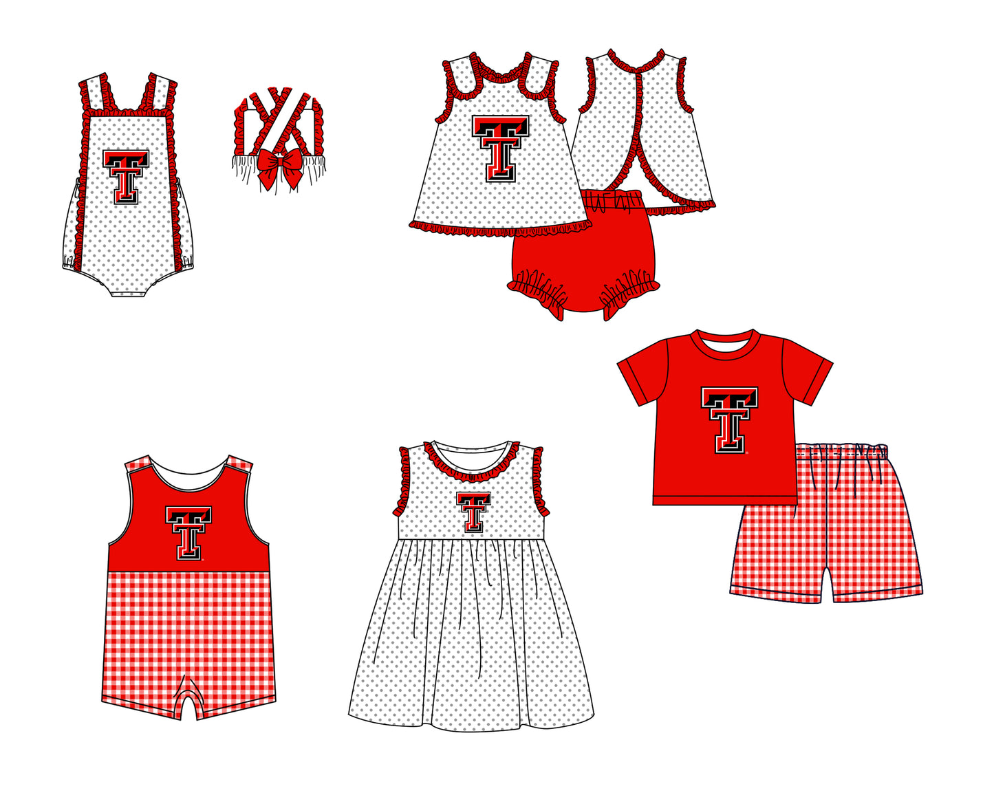 Custom moq 5 mix size milk silk summer teams Red Polka Dot Baby Romper Set Short-Sleeved Thong Dress for Girls And Short-Sleeved Shorts for Boys Cute Baby Outfit Combination