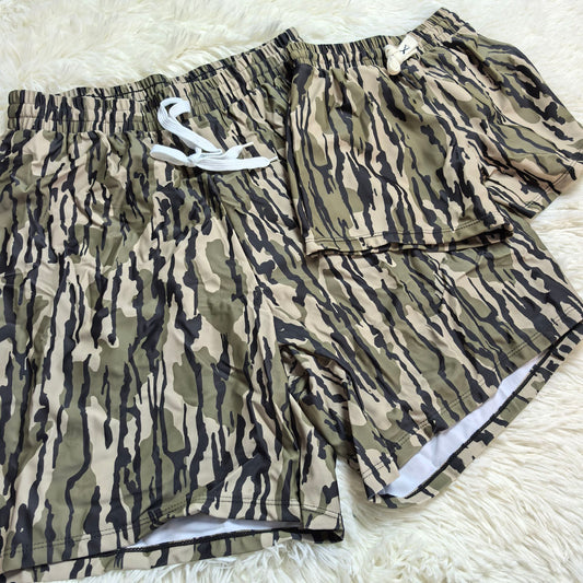RTS NO MOQ Sibling Daddy and Me Summer Camo Swim Trunks
