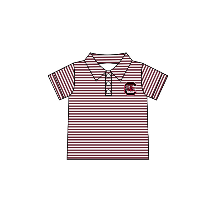 Custom summer teams baby girls clothes team brick red sets dress top-25.5.5