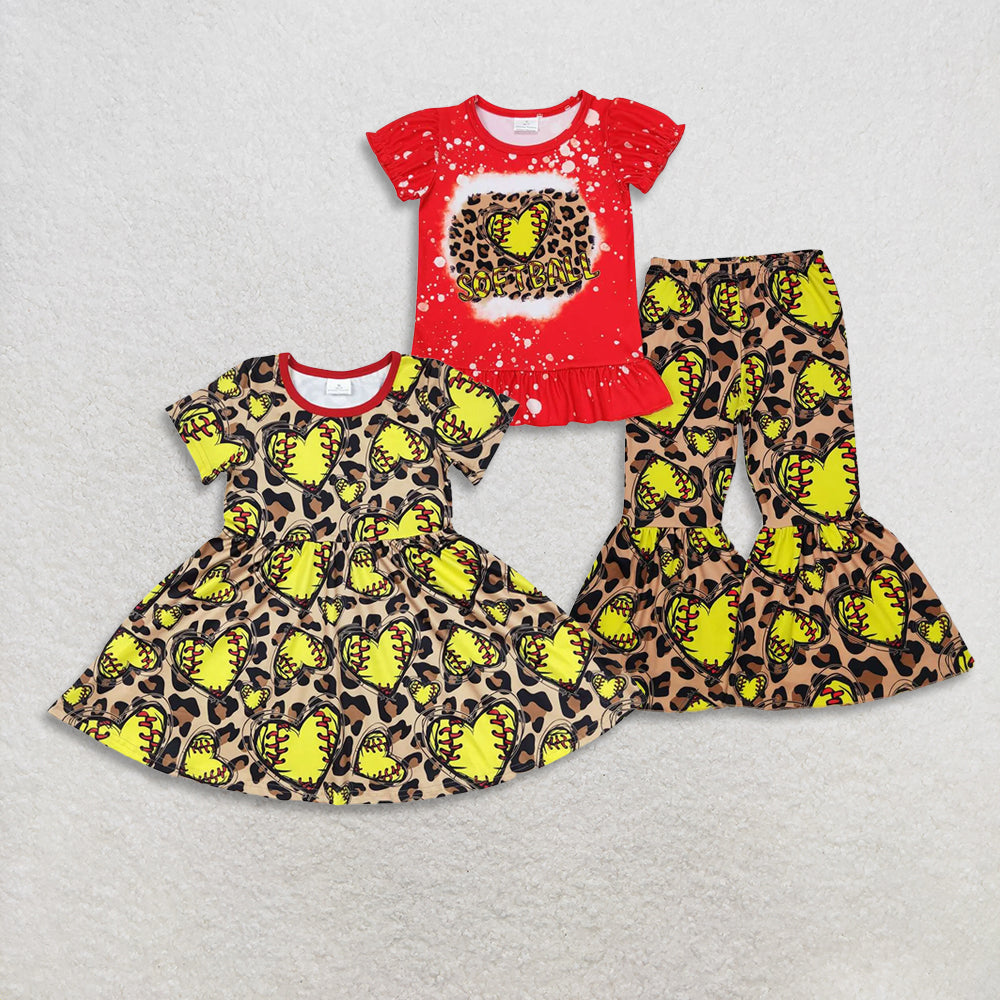 RTS NO MOQ Sibling baby girl clothes baseball short-sleeved shirt pants clothing set dress