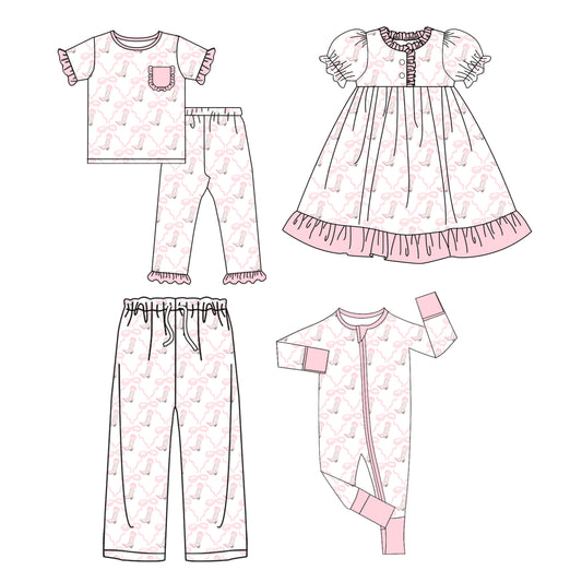 25.10.17 custom each style moq 5 eta 6-8week Sibling Sister boot bow baby short sleeve pants sets and romper and dress and adult pants match design