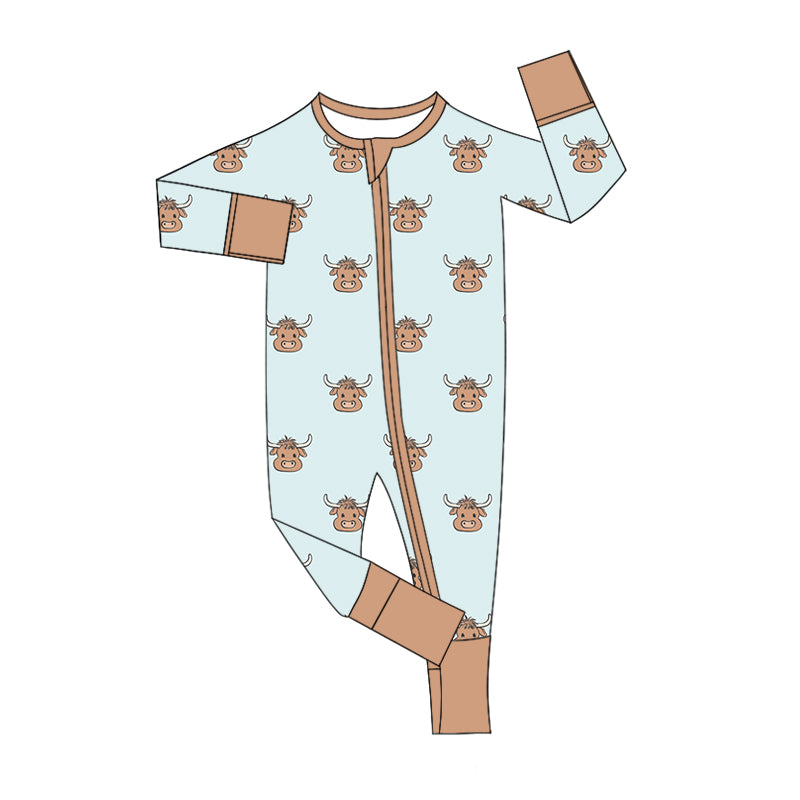 8.19 custom each style moq 5eta 4-6week Sibling Sister cow head baby boys sets and rompers match family design