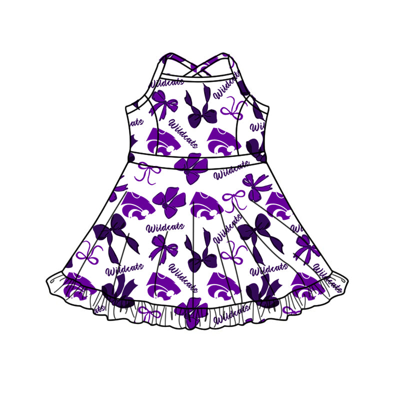 Custom moq 5 mix size milk silk summer teams Baby Girls Purple Black Bow Vest Top Skirt Shorts Sets Sleeveless Knee Length Dresses Yoga Shorts Yoga Active Outfit