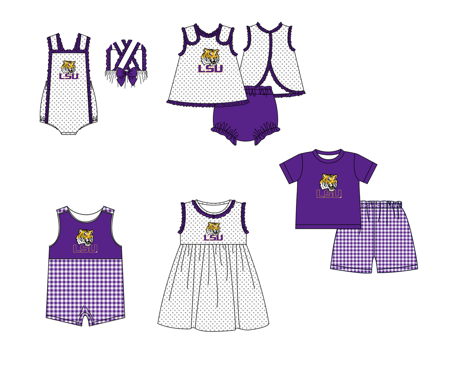 Custom moq 5 mix size milk silk summer teams Purple Polka Dot Baby Romper Set Short-Sleeved Thong Dress for Girls And Short-Sleeved Shorts for Boys Cute Baby Outfit Combination