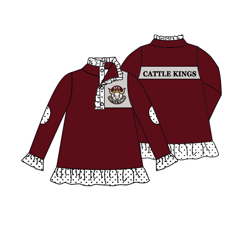 custom moq 5 mix size MSD070802 Baby Girls Casual  Long Sleeve Zip Up Pullover Jackets Team Tops