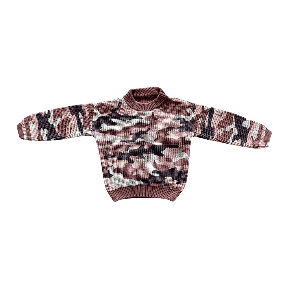 7.12 custom each style moq 5eta 4-6week baby boys clothes Camouflage purple Long Sleeve Sweater Cardigan